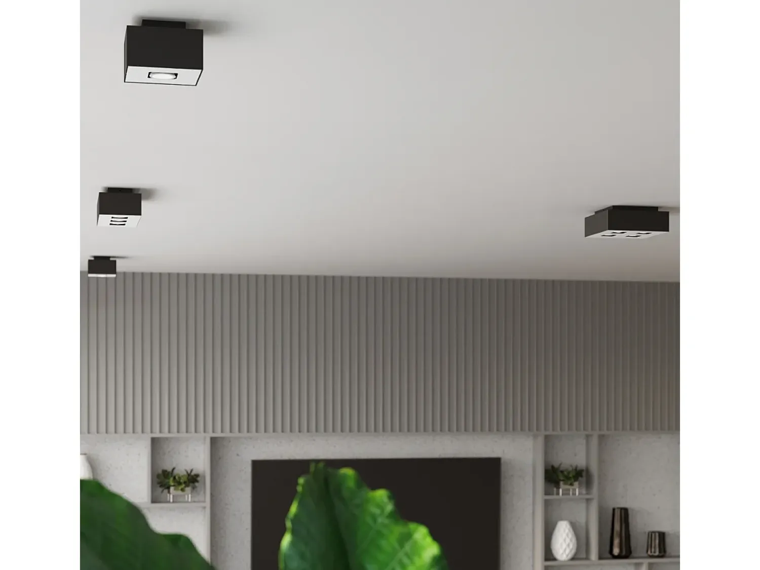 Best Sollux Lighting Sollux MONO - Lámpara de techo empotrada de 4 luces en y negro, GU10 Blanco