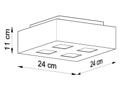 Best Sollux Lighting Sollux MONO - Lámpara de techo empotrada de 4 luces en y negro, GU10 Blanco