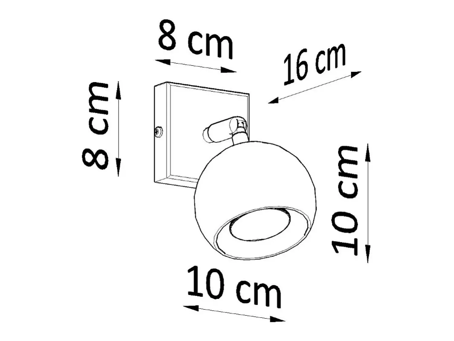 Sollux Lighting Aplique Para Pared^Sollux OCULARE - 1 foco de pared de luz blanca, GU10 Blanco