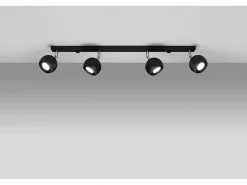 Sollux Lighting Sollux OCULARE - Barra de 4 focos de luz negra, GU10 Negro