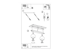 Sollux Lighting Plafón^Sollux OCULARE - Barra de 2 focos de luz negra, GU10 Negro