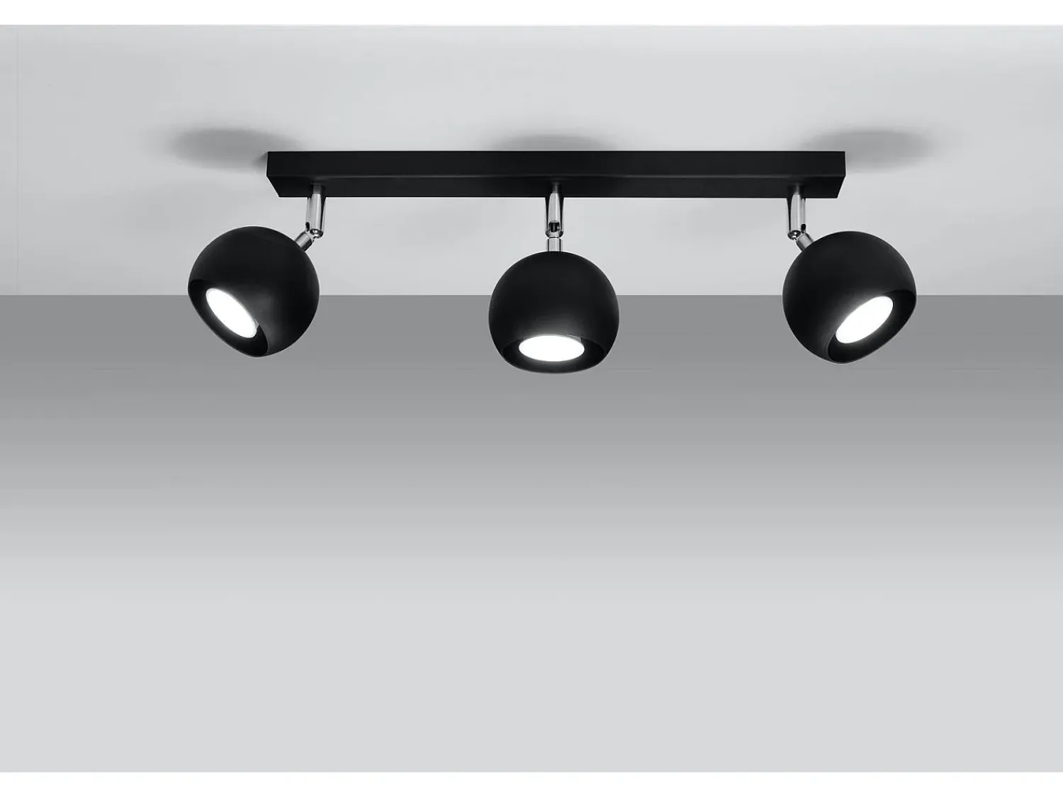 Sollux Lighting Plafón^Sollux OCULARE - Barra de 3 focos de luz , GU10 Negro
