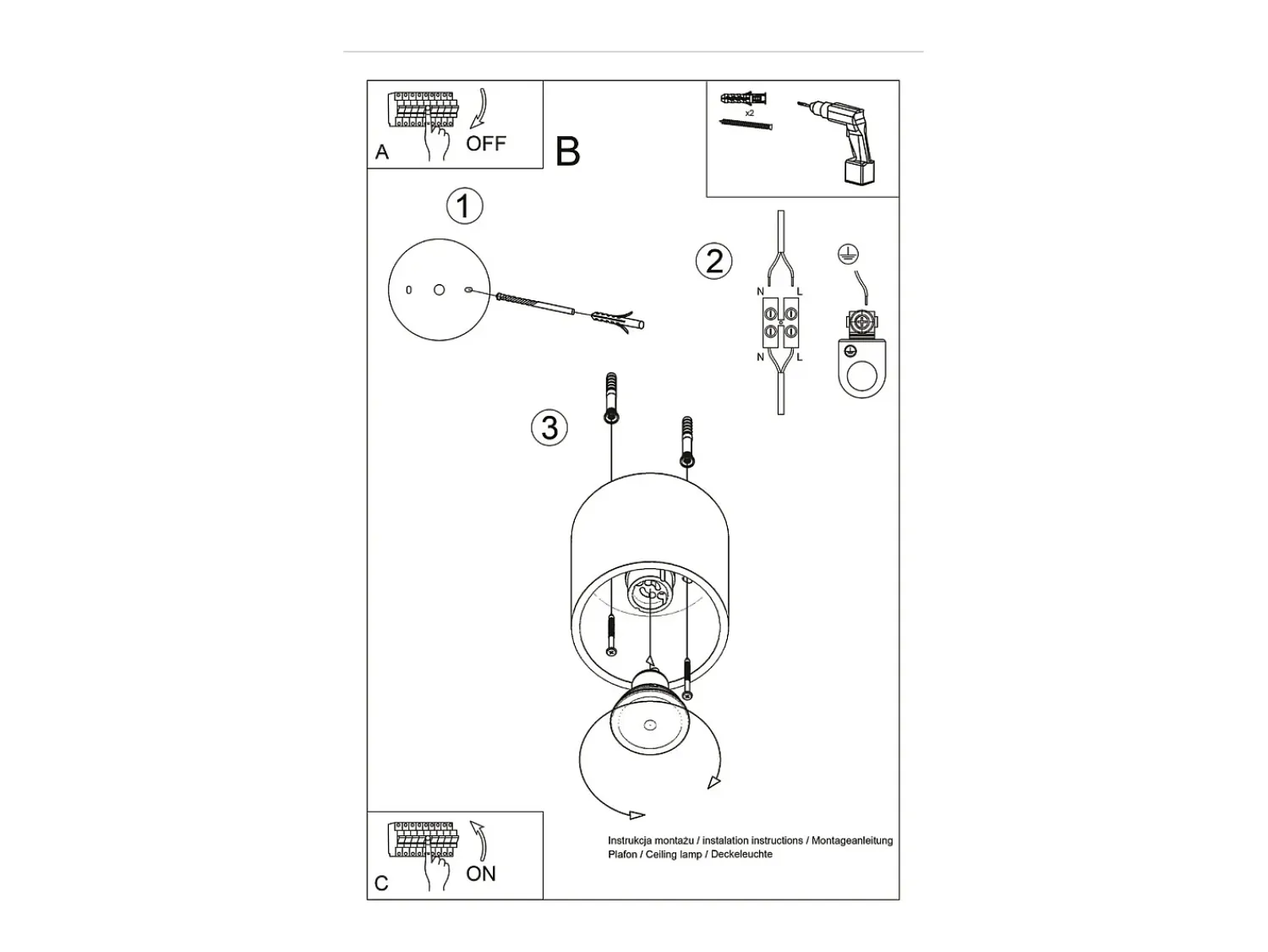 Sollux Lighting Plafón^Sollux ORBIS - 1 Downlight de superficie , GU10 Gris