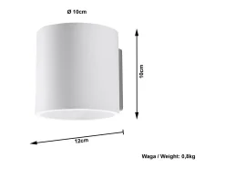 Sollux ORBIS - 1 lámpara de pared Light Up Down Blanca, G9