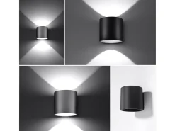 Sollux ORBIS - 1 lámpara de pared Light Up Down Negra, G9