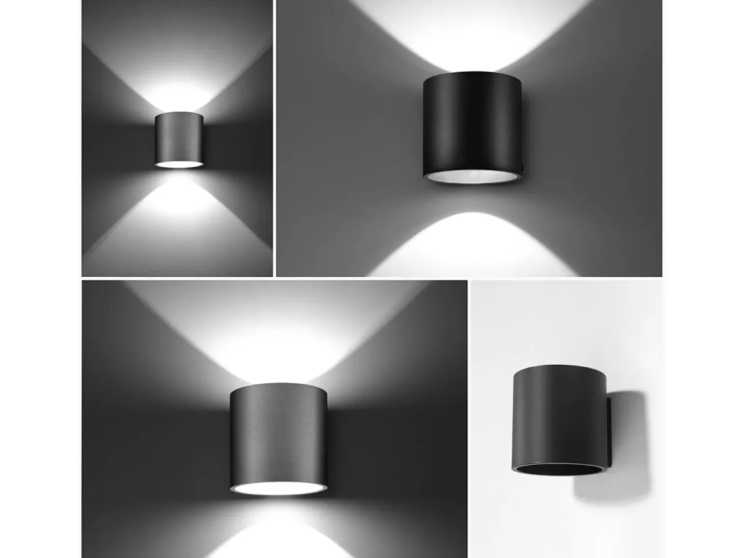 Sollux ORBIS - 1 lámpara de pared Light Up Down Negra, G9