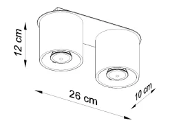 Sollux Lighting Plafón^Sollux ORBIS - Downlight montado en superficie de 2 luces , GU10 Negro