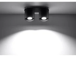 Sollux Lighting Plafón^Sollux ORBIS - Downlight montado en superficie de 2 luces , GU10 Negro