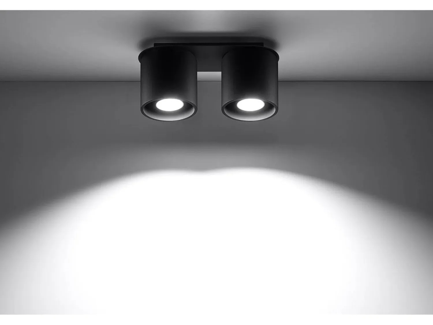 Sollux Lighting Plafón^Sollux ORBIS - Downlight montado en superficie de 2 luces , GU10 Negro