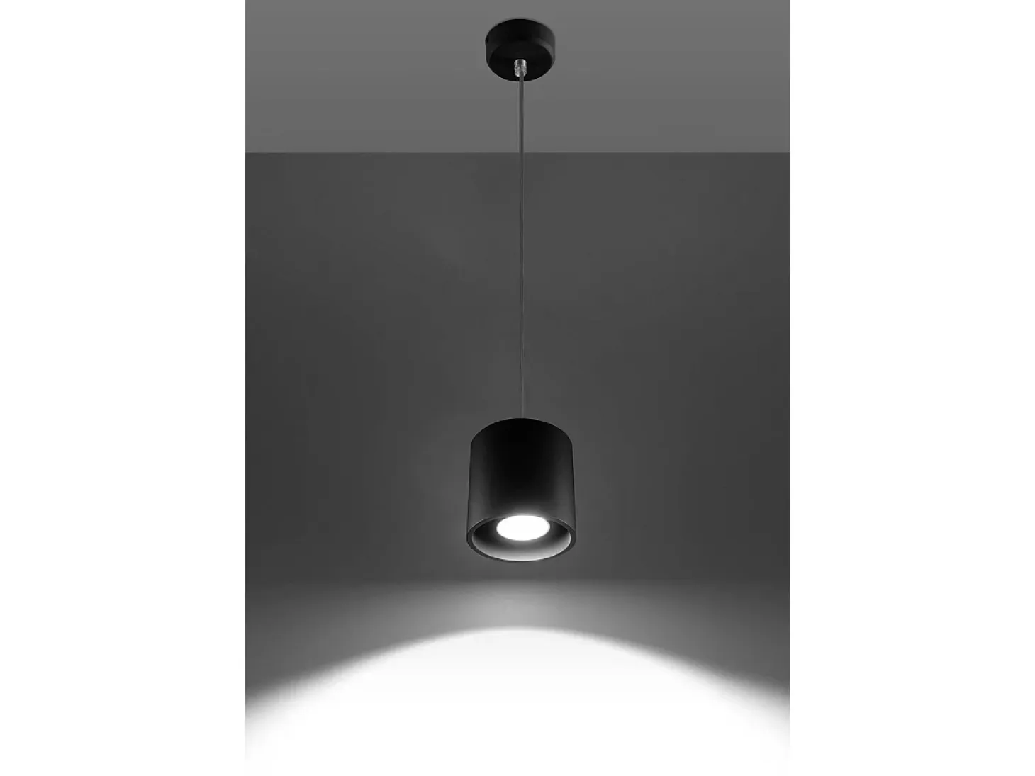 Sollux ORBIS - Lámpara colgante de techo redonda con 1 luz Negra, GU10