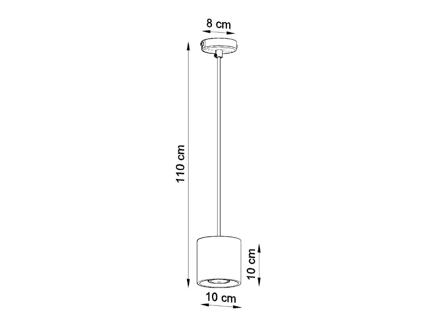 Sollux ORBIS - Lámpara colgante de techo redonda con 1 luz Negra, GU10