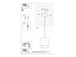 Sollux ORBIS - Lámpara colgante de techo redonda con 1 luz Negra, GU10
