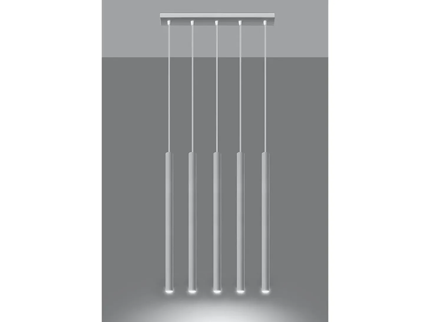 Sollux PASTELO - Lámpara colgante con barra de 5 luces blanca, G9
