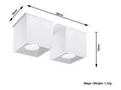 Sollux QUAD - 2 Downlight de superficie blanca, GU10