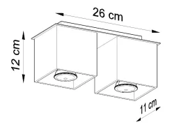 Sollux QUAD - 2 Downlight de superficie blanca, GU10