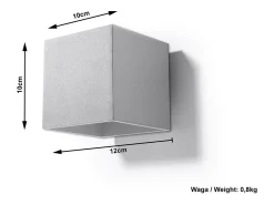Sollux Lighting Sollux QUAD - 1 Light Up Down Wall claro, G9 Gris