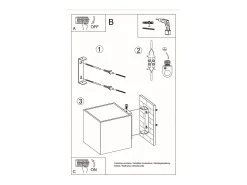 Sollux Lighting Sollux QUAD - 1 Light Up Down Wall claro, G9 Gris