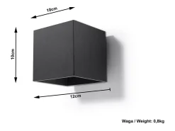 Sollux Lighting Aplique Para Pared^Sollux QUAD - 1 lámpara de pared Light Up Down Negra, G9 Negro