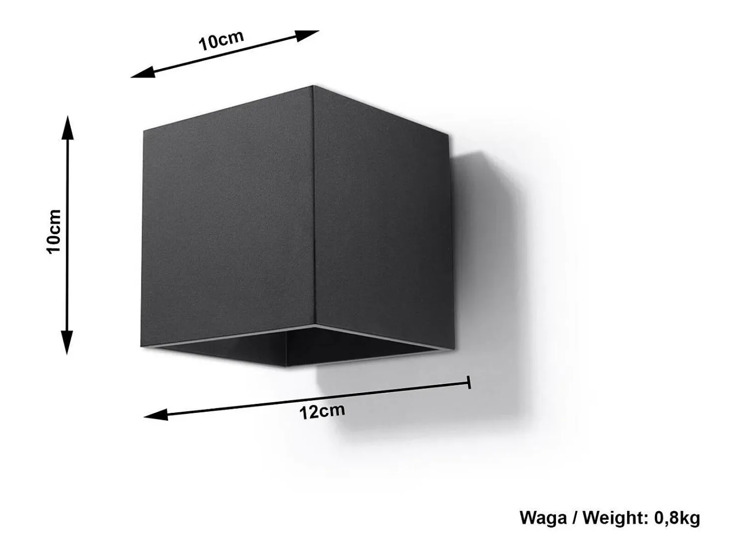 Sollux Lighting Aplique Para Pared^Sollux QUAD - 1 lámpara de pared Light Up Down Negra, G9 Negro