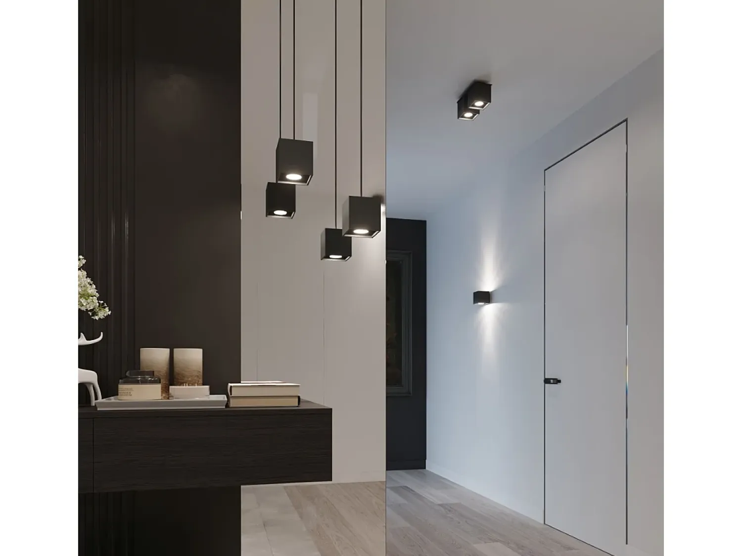 Sollux Lighting Aplique Para Pared^Sollux QUAD - 1 lámpara de pared Light Up Down Negra, G9 Negro