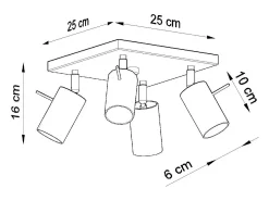 Sollux RING - Cluster de 4 focos de luz blanco, GU10