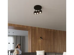 Sollux Lighting Plafón^Sollux Savar Lámpara de techo semiempotrable multi brazos negra Negro
