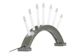 Soporte de adviento eléctrico Kebnekaise de 7 luces de color verde.