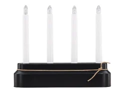 Soporte de adviento eléctrico Näsfjället de 4 luces, color negro.