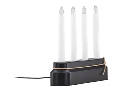 Soporte de adviento eléctrico Näsfjället de 4 luces, color negro.