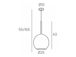 Sosp. Cromo 1 Luce Grande Oro
