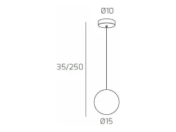 Sosp. Cromo 1 Luce Vetro Oro