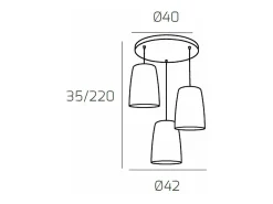 Clearance Sospensione Cromo Tonda 3 Luci (2 Ra + 1 Cr) Cobrizo