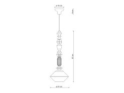 New Ferroluce Sospensione Grande Vintage Decò Lariat Ceramica Bianco Latte 1 Luce E27 Blanco