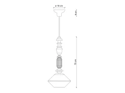 Discount Ferroluce Sospensione Media Vintage Decò Lariat Ceramica Bianco Latte 1 Luce E27 Blanco
