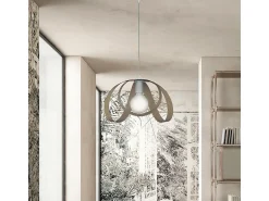 Online Sospensione Moderna 1 Luce Ferro Laccato Bianco e Tortora Serie Piovra Topo