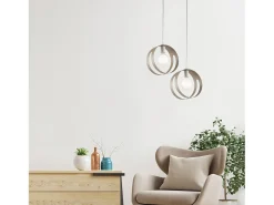 Clearance Sospensione Moderna 1 Luce Peter In Ferro Bianco Tortora Taglio Laser Topo