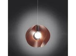 Lámpara Suspendida^Sospensione Moderna Atom Polilux ® Rame E Metallo Cromo 1 Luce E27 D54Cm Cobrizo