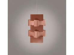 New Sospensione Moderna Building Polilux ® Rame E Metallo Cromo 1 Luce E27 H60Cm Cobrizo