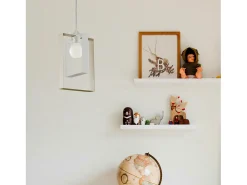 Sospensione Moderna Duplo 1 Luce Ferro Laccato Bianco E Tortora
