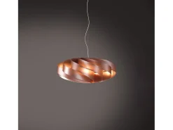 Lámpara Suspendida^Sospensione Moderna Flat Polilux ® Rame E Metallo Cromo 1 Luce E14 Cobrizo
