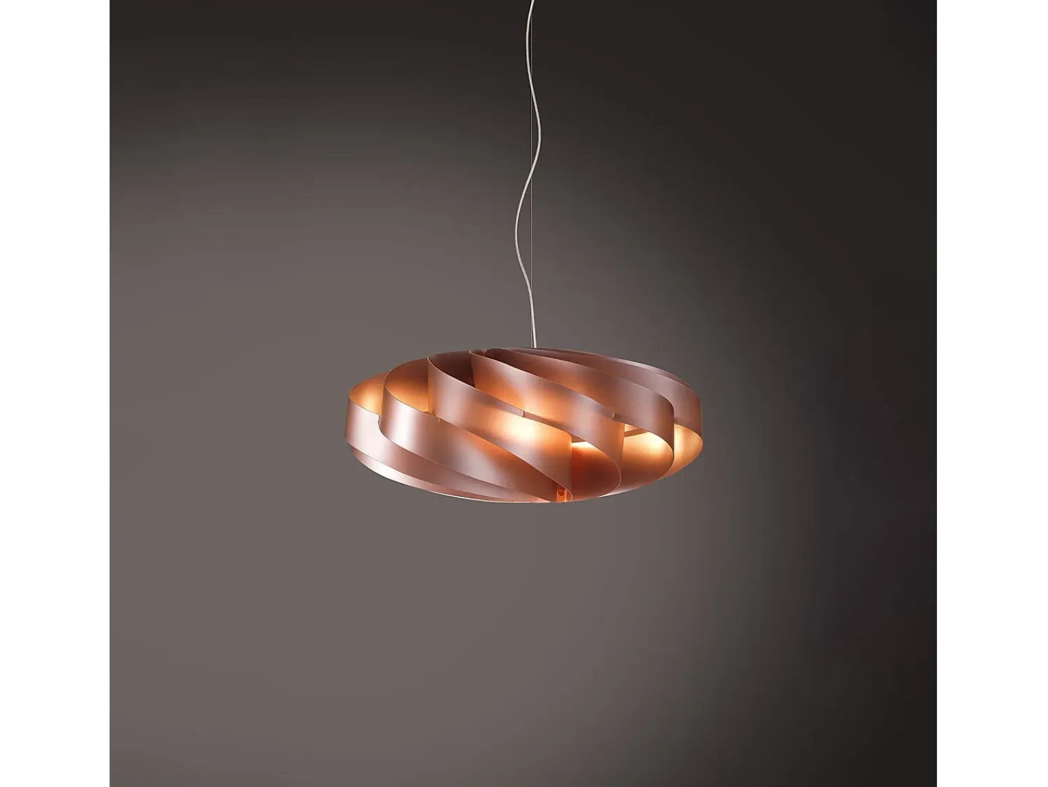 Hot Sospensione Moderna Flat Polilux ® Rame E Metallo Cromo 1 Luce E27 Cobrizo