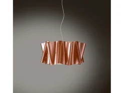 Lámpara Suspendida^Sospensione Moderna Folio Polilux ® Rame E Metallo Cromo 1 Luce E27 D60Cm Cobrizo