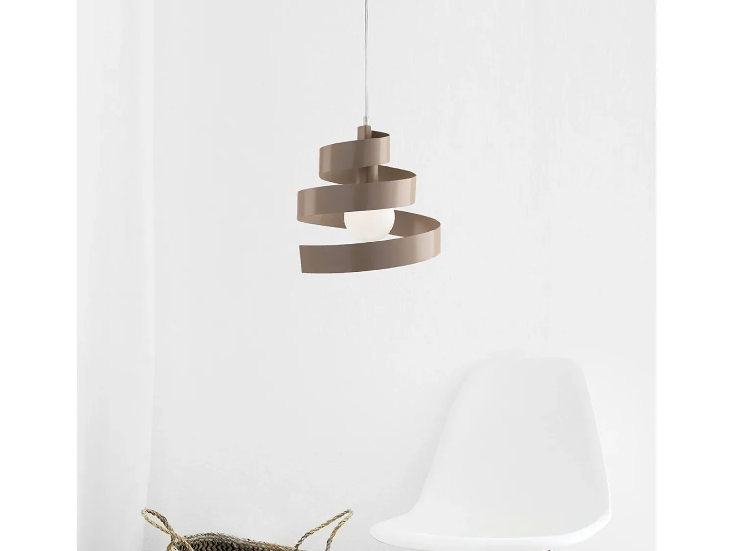 Best Sospensione Moderna Helix 1 Luce In Ferro Laccato Tortora Topo