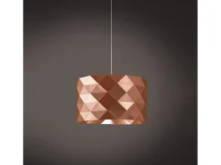 Lámpara Suspendida^Sospensione Moderna Prisma Polilux ® Rame E Metallo Cromo 1 Luce E27 D40Cm Cobrizo