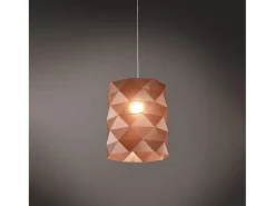 Lámpara Suspendida^Sospensione Moderna Prisma Polilux ® Rame E Metallo Cromo 1 Luce E27 D27Cm Cobrizo