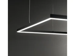 New Ideal Lux Sospensione Moderna Square Oracle Alluminio-Plastiche Nero Led 41W 3000K D70Cm Negro