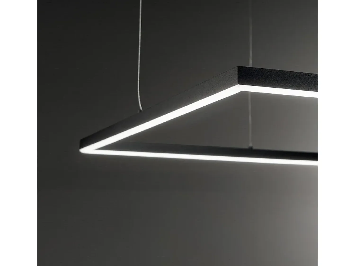 New Ideal Lux Sospensione Moderna Square Oracle Alluminio-Plastiche Nero Led 41W 3000K D70Cm Negro