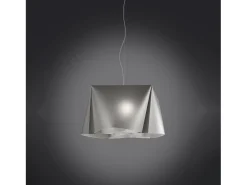 Sospensione Moderna Wanda Polilux ® Argento E Metallo Cromo 1 Luce E27 D60Cm