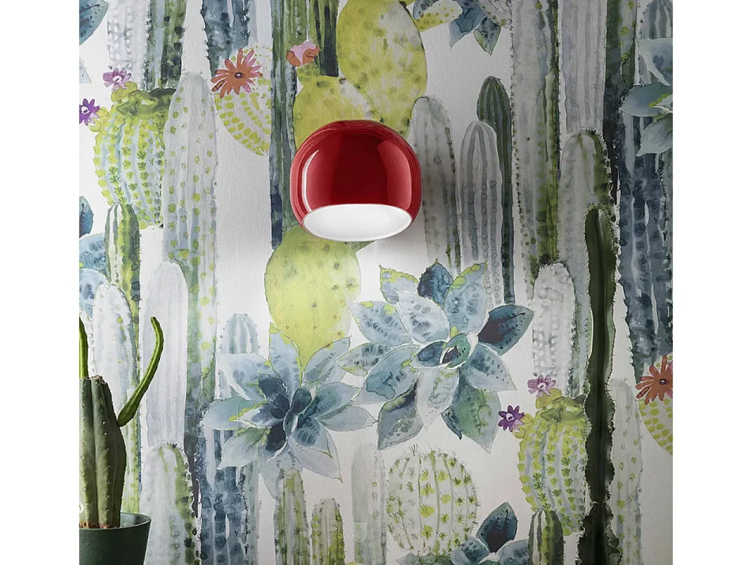 Discount Ferroluce Sospensione Piccola Vintage Decò Ayrton Ceramica 1 Luce E27 Rojo