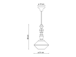 Hot Ferroluce Sospensione Piccola Vintage Decò Lariat Ceramica Bianco Latte 1 Luce E27 Blanco